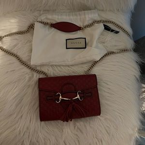 Mini horse bit bag by GUCCI matches the horsebit sandals listed..